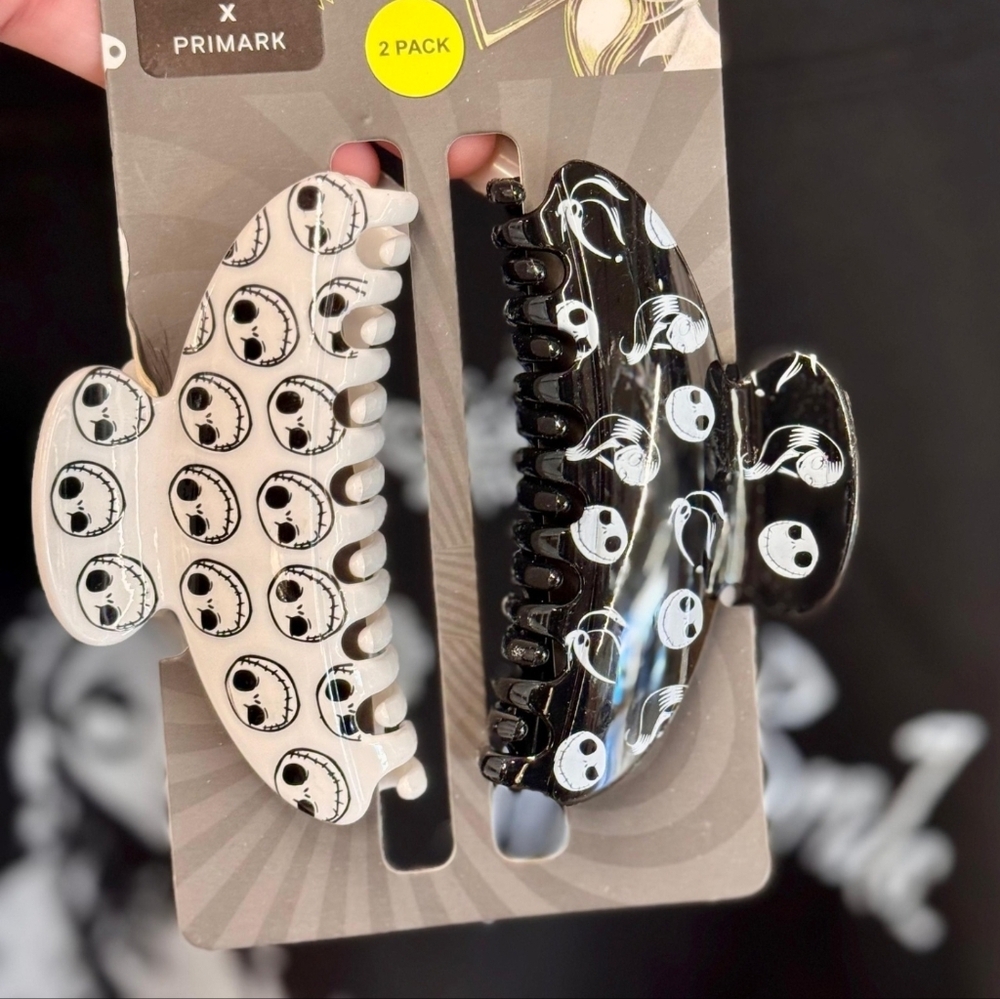 NBC Jack Skellington Hair Clips Set Of 2 Black And White